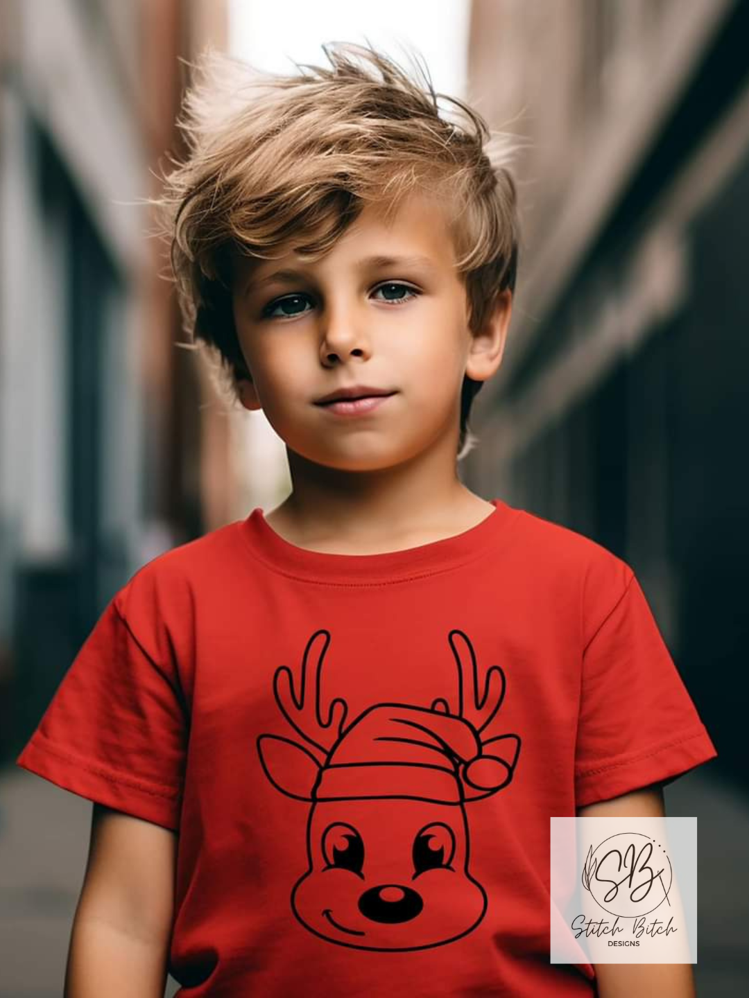 Youth Boy Reindeer Fine Jersey Tee